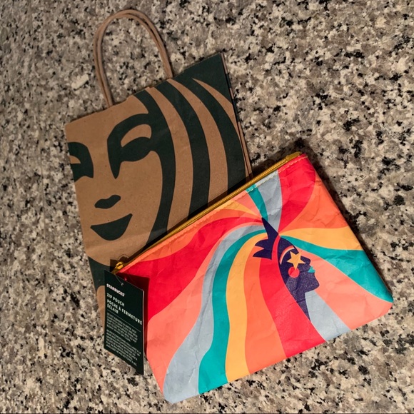 Starbucks Pride 2020 Zip Pouch Bag LIMITED EDITION Rainbow Siren Logo🏳️‍🌈 NWT - Picture 2 of 6